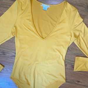 Yellow Long Sleeve Body Suit